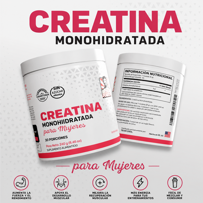 CREATINA MONOHIDRATADA PARA MUJERES